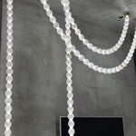 Alabaster Pearl Necklace Chandelier — Cascading Beaded LED Pendant Light