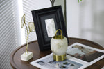 Alabaster Portable Rechargeable Table Lamp with Gold Handle