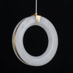 Alabaster Ring Pendant Light in Natural Stone with Brass Accents