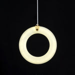 Alabaster Ring Pendant Light in Natural Stone with Brass Accents