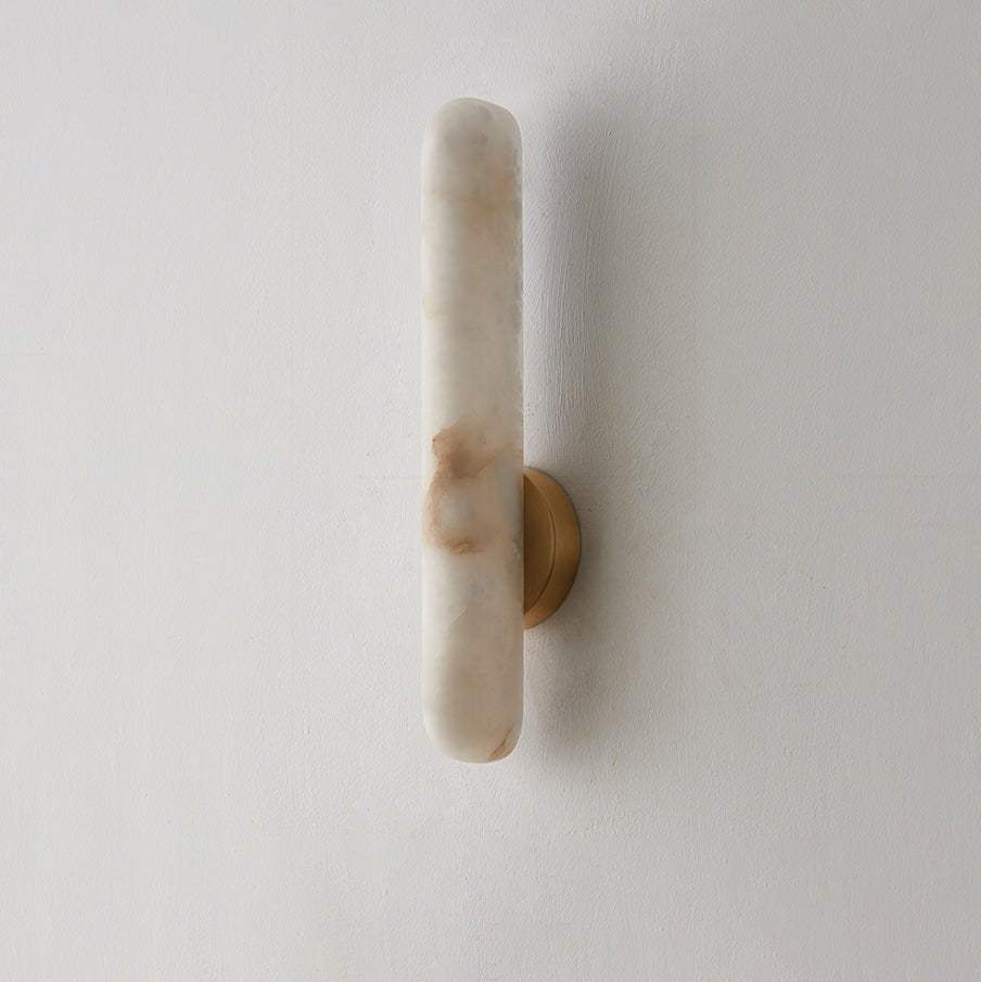 Alabaster Rod Wall Sconce in Brass – Modern Minimalist Lighting