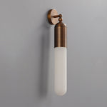 Alabaster Sculpted Tube Wall Sconce in Polished Brass