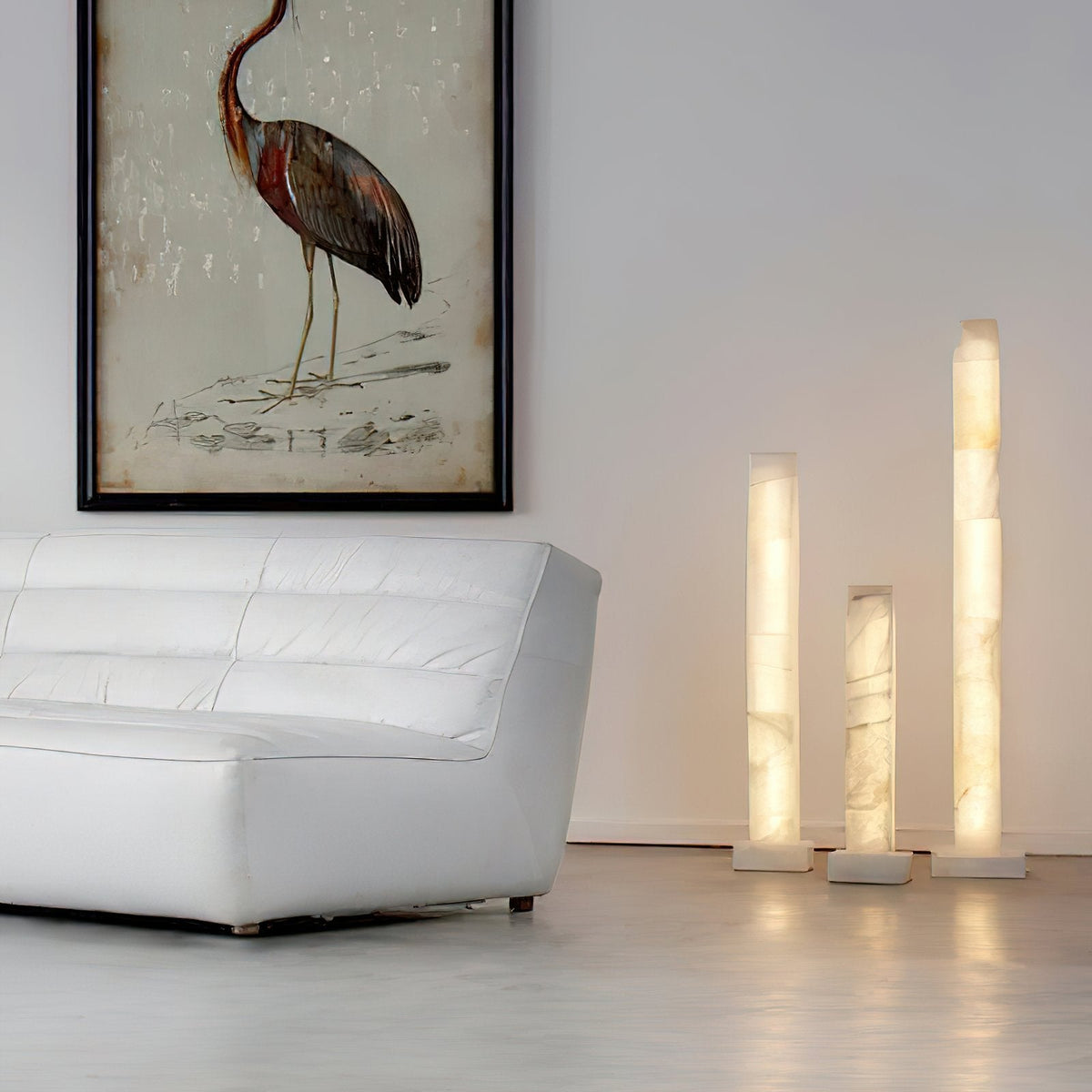 Alabaster Square Column Floor Lamp