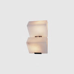 Alabaster Plug-In Wall Sconce with Integrated LED – Modern Staircase Lighting