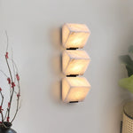 Alabaster Plug-In Wall Sconce with Integrated LED – Modern Staircase Lighting