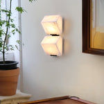 Alabaster Plug-In Wall Sconce with Integrated LED – Modern Staircase Lighting