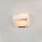 Alabaster Plug-In Wall Sconce with Integrated LED – Modern Staircase Lighting