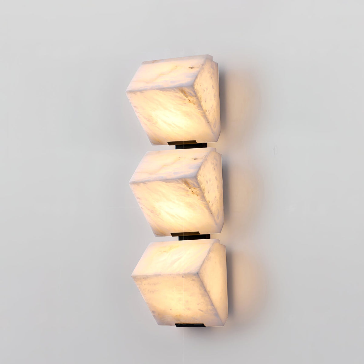 Alabaster Plug-In Wall Sconce with Integrated LED – Modern Staircase Lighting