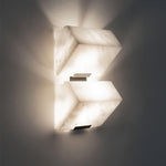 Alabaster Plug-In Wall Sconce with Integrated LED – Modern Staircase Lighting
