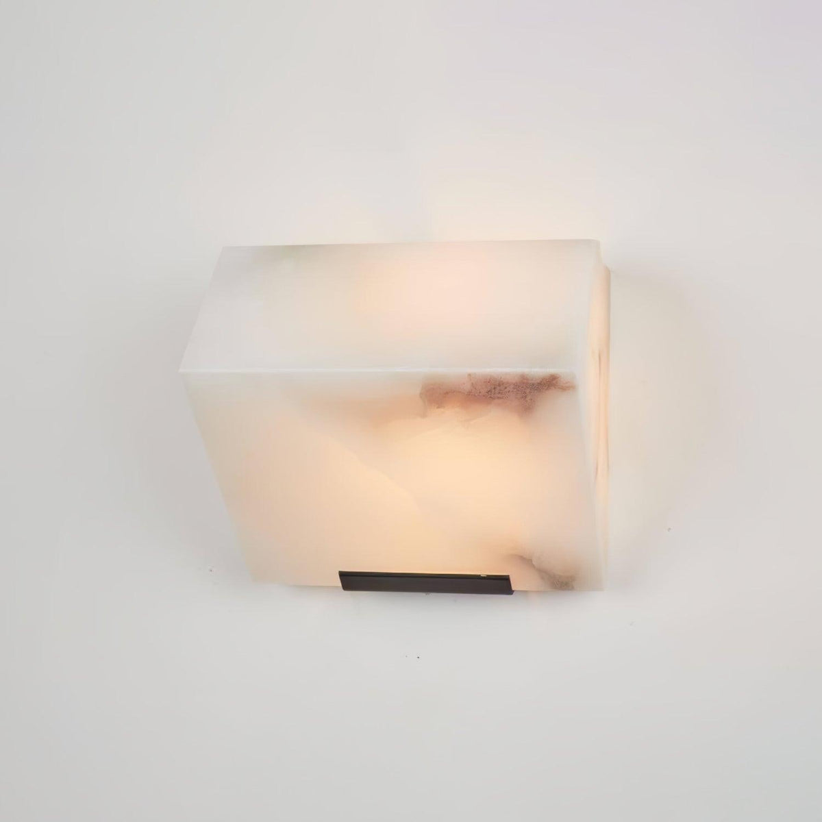 Alabaster Plug-In Wall Sconce with Integrated LED – Modern Staircase Lighting