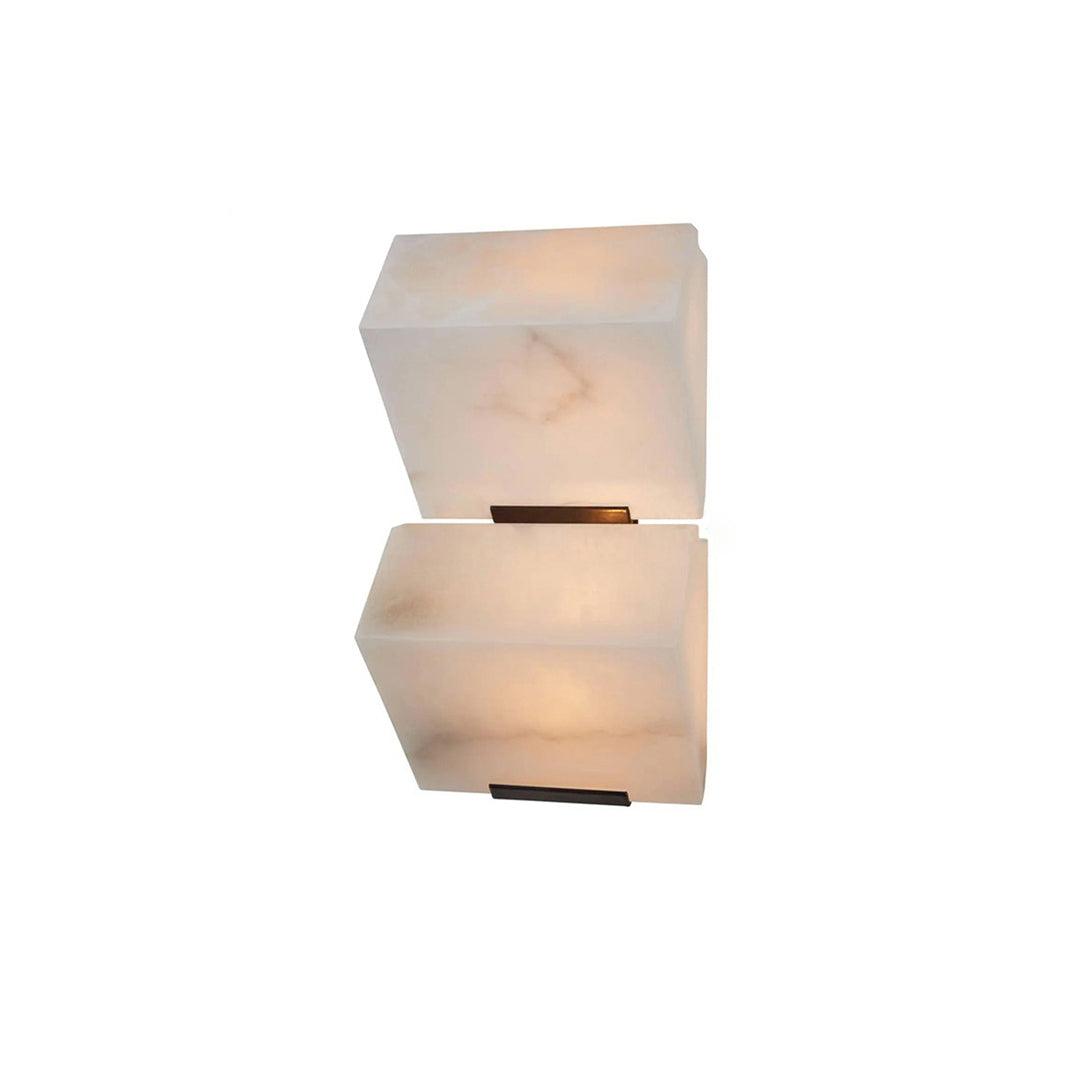 Alabaster Plug-In Wall Sconce with Integrated LED – Modern Staircase Lighting