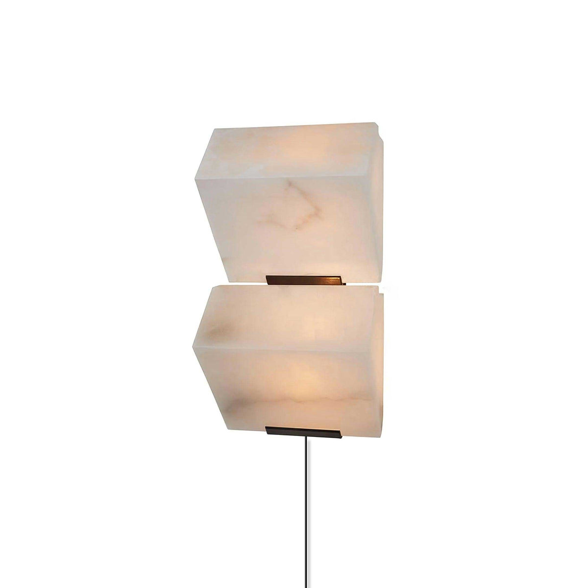 Alabaster Plug-In Wall Sconce with Integrated LED – Modern Staircase Lighting
