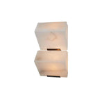 Alabaster Plug-In Wall Sconce with Integrated LED – Modern Staircase Lighting