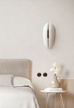 Alabaster Veil Wall Sconce – Modern LED Wall Light in Metal and Leather