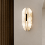 Alabaster Veil Wall Sconce – Modern LED Wall Light in Metal and Leather