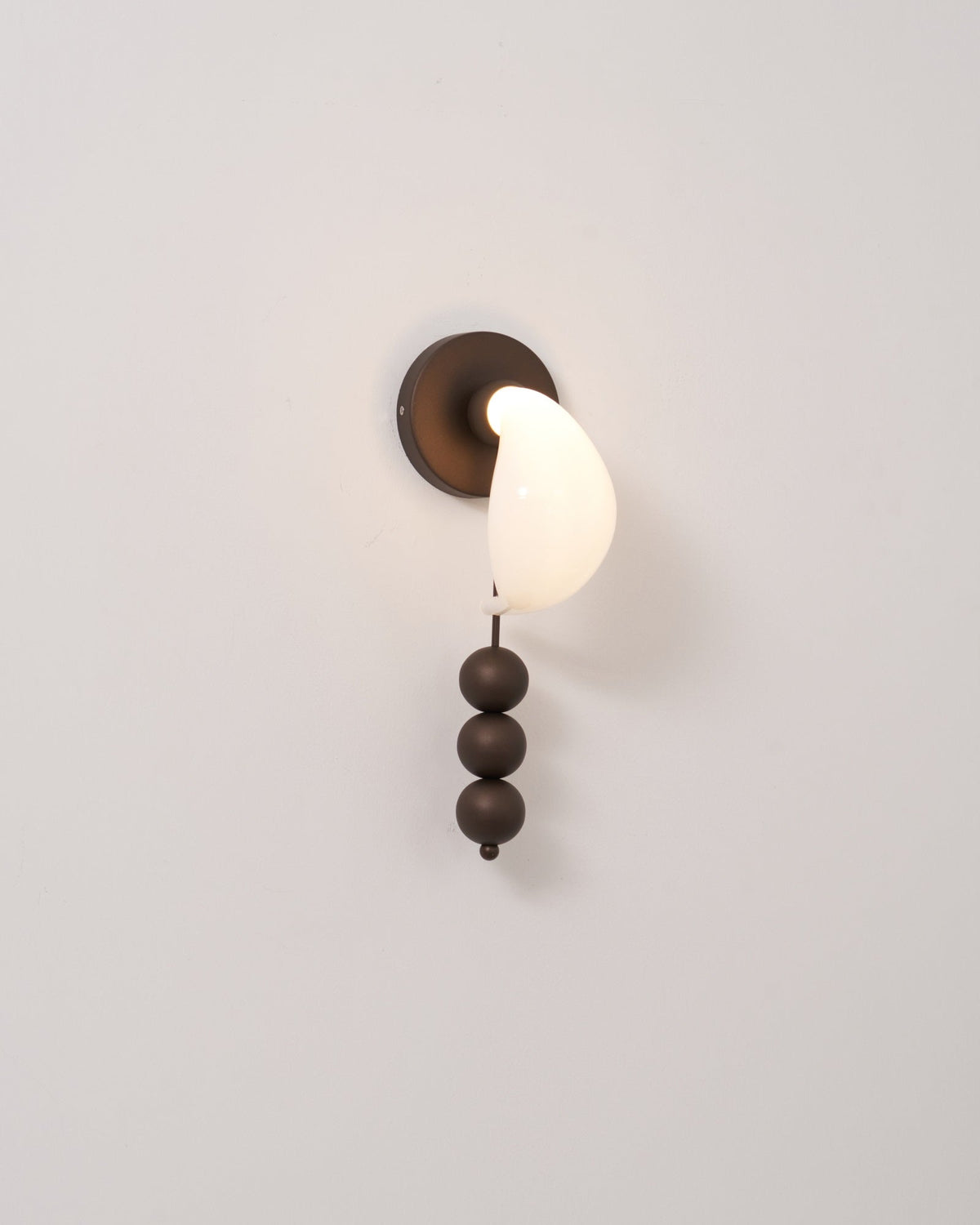 Alabris Sculptural LED Wall Sconce in Opal Glass and Metal