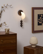 Alabris Sculptural LED Wall Sconce in Opal Glass and Metal