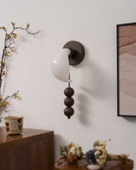 Alabris Sculptural LED Wall Sconce in Opal Glass and Metal