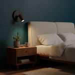 Alaric Wall Sconce in Black Travertine and Walnut Wood