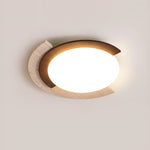 Alaric Semi-Flush Ceiling Light in Travertine and Bronze