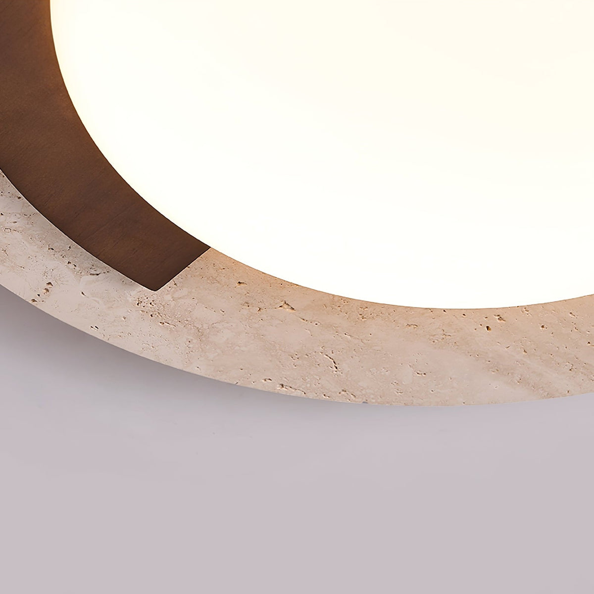Alaric Semi-Flush Ceiling Light in Travertine and Bronze