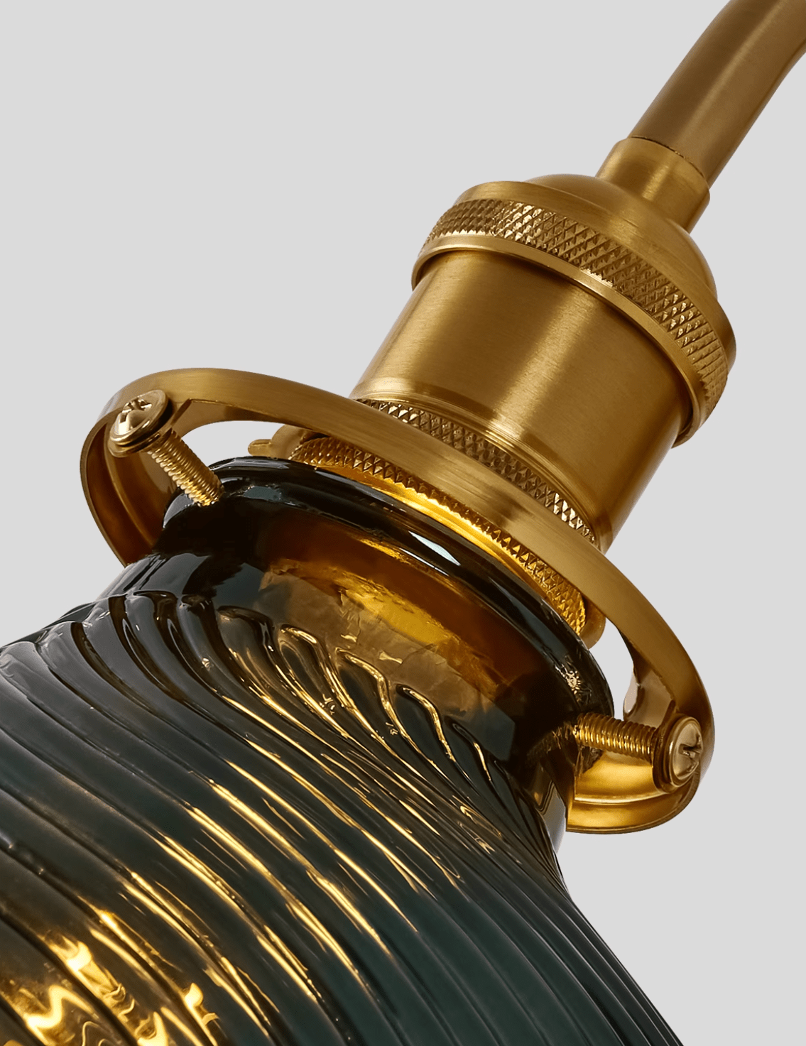Alaric Fluted Glass Wall Sconce with Brass and Walnut Accents