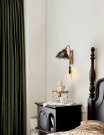 Alaric Fluted Glass Wall Sconce with Brass and Walnut Accents