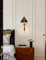 Alaric Fluted Glass Wall Sconce with Brass and Walnut Accents