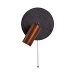 Alaric Wall Sconce in Black Travertine and Walnut Wood