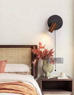 Alaric Wall Sconce in Black Travertine and Walnut Wood