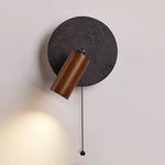 Alaric Wall Sconce in Black Travertine and Walnut Wood