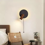 Alaric Wall Sconce in Black Travertine and Walnut Wood
