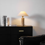 Alba Stone Table Lamp – Marble Base with Fabric Shade for Modern Interiors