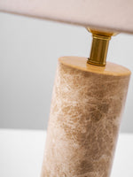 Alba Stone Table Lamp – Marble Base with Fabric Shade for Modern Interiors
