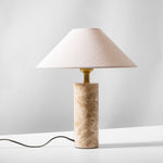 Alba Stone Table Lamp – Marble Base with Fabric Shade for Modern Interiors