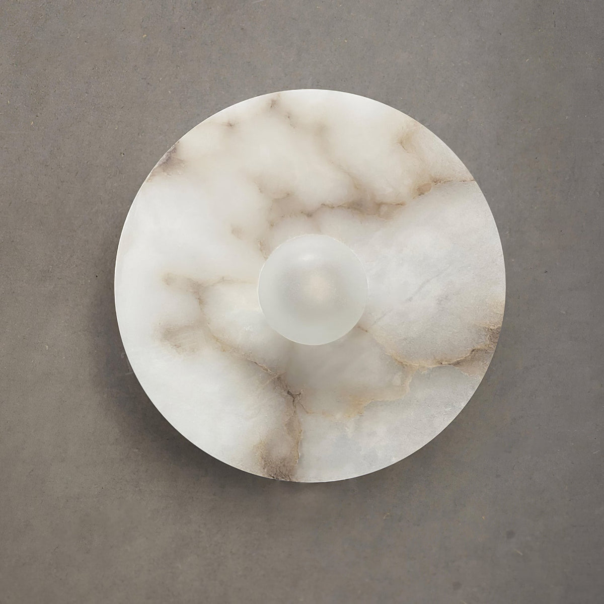 Yunhua Alabaster Wall Sconce – Modern Minimalist Round Wall Light