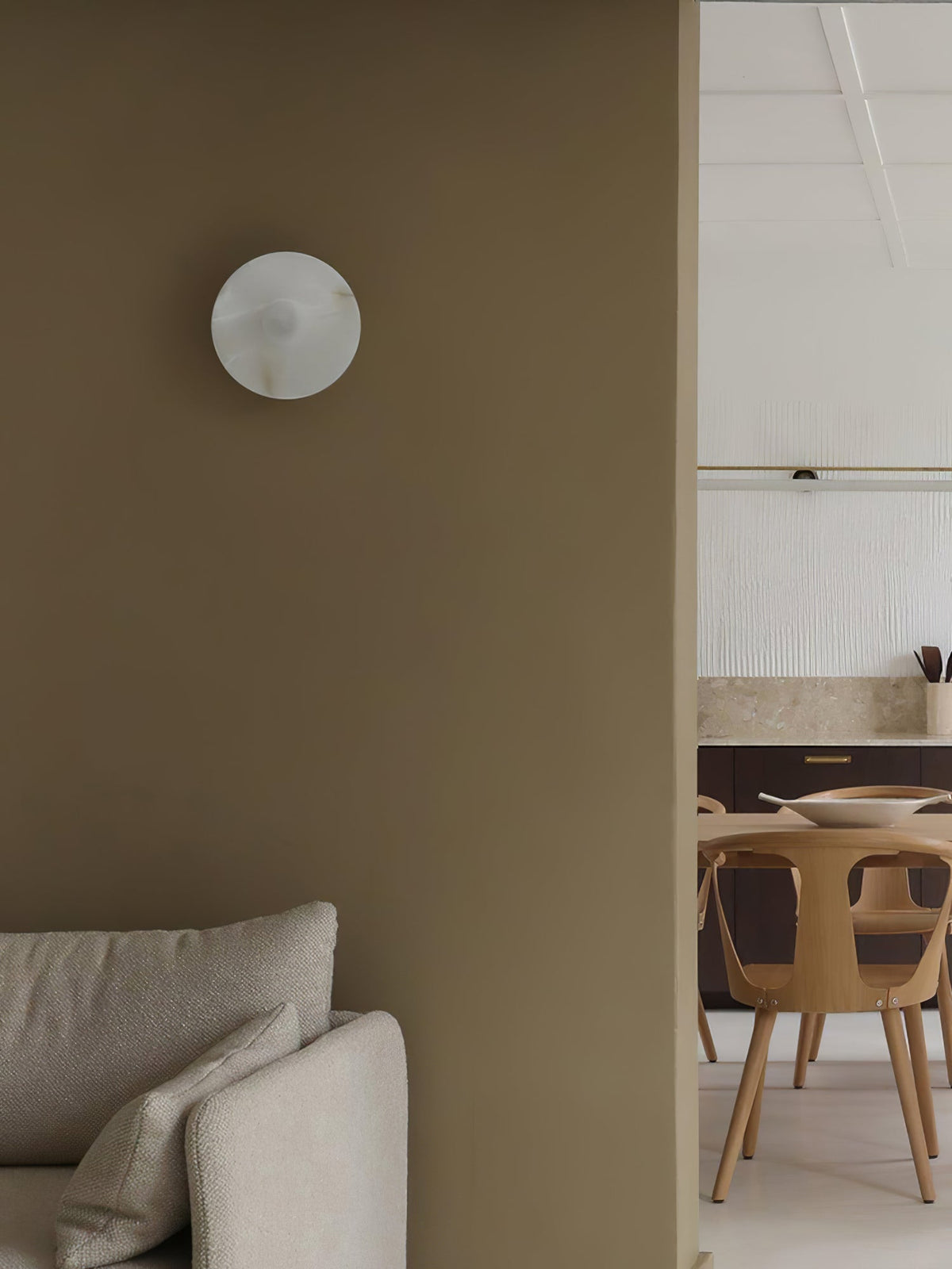 Yunhua Alabaster Wall Sconce – Modern Minimalist Round Wall Light