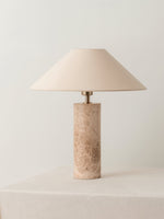 Alba Stone Table Lamp – Marble Base with Fabric Shade for Modern Interiors