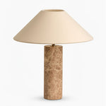 Alba Stone Table Lamp – Marble Base with Fabric Shade for Modern Interiors