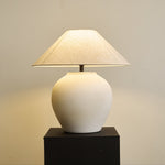 Albarella Ceramic Table Lamp with Fabric Shade for Bedroom & Living Room