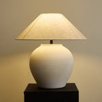 Albarella Ceramic Table Lamp with Fabric Shade for Bedroom & Living Room