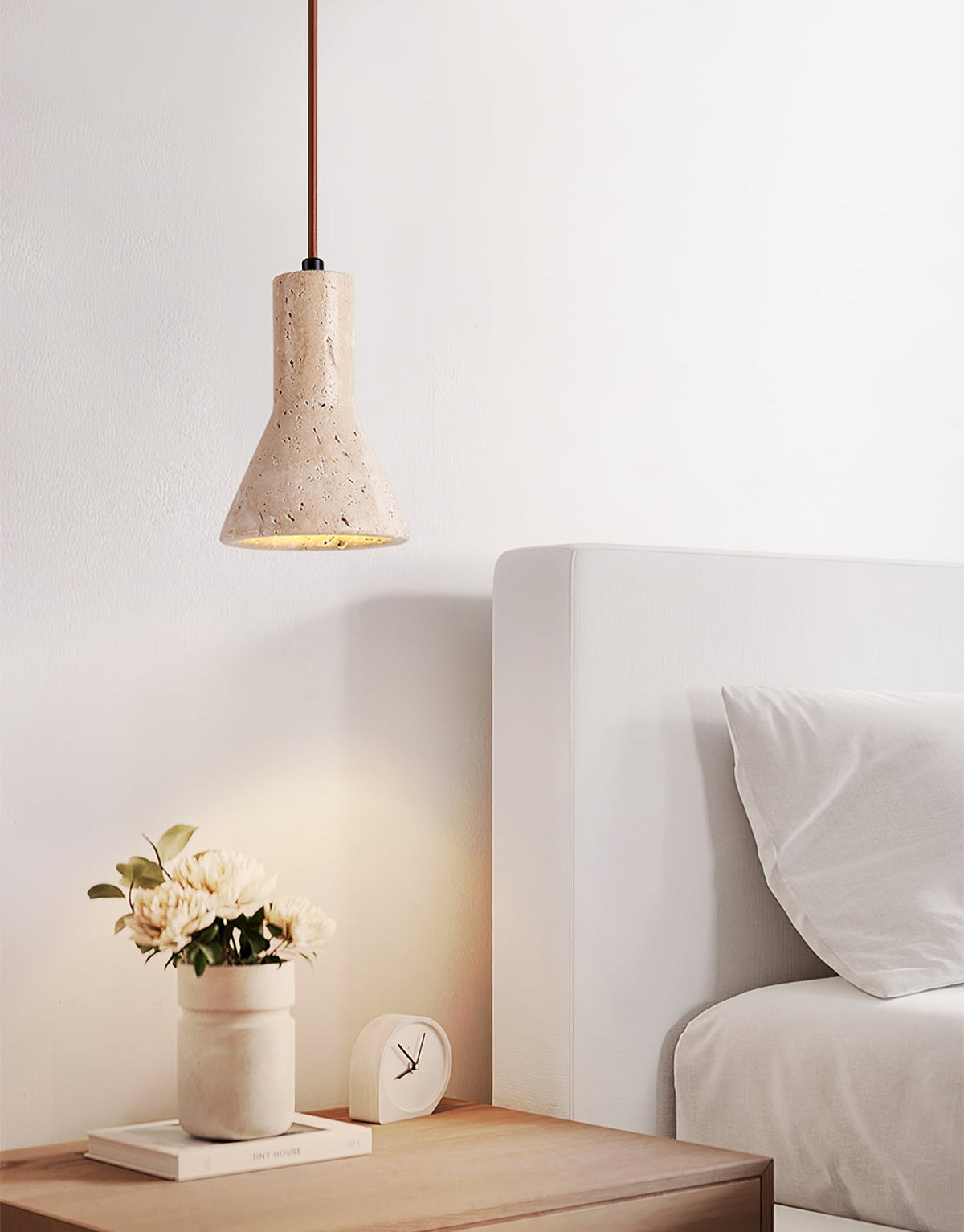 Alchemica Travertine Pendant Light – Sculptural Stone Lamp for Dining & Kitchen