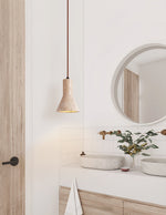 Alchemica Travertine Pendant Light – Sculptural Stone Lamp for Dining & Kitchen