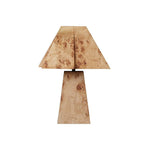Alder Sculptural Burl Wood Table Lamp with Geometric Shade