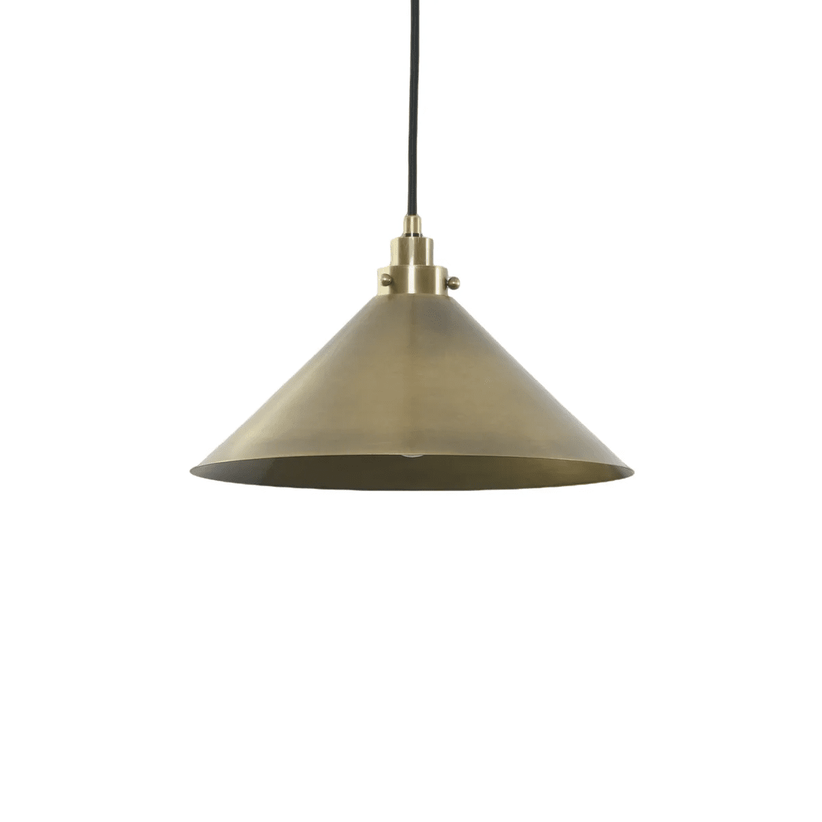 Alessia Cone Pendant Light in Antique Brass – Modern Minimalist Ceiling Lamp