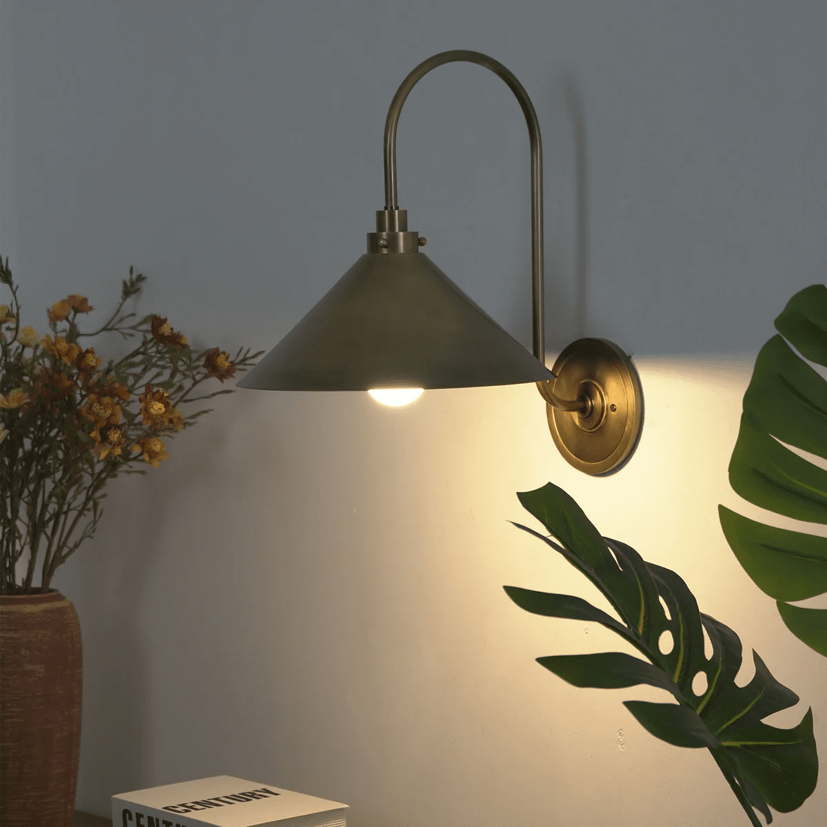 Alessia Cone Wall Sconce in Antique Brass for Modern Interiors