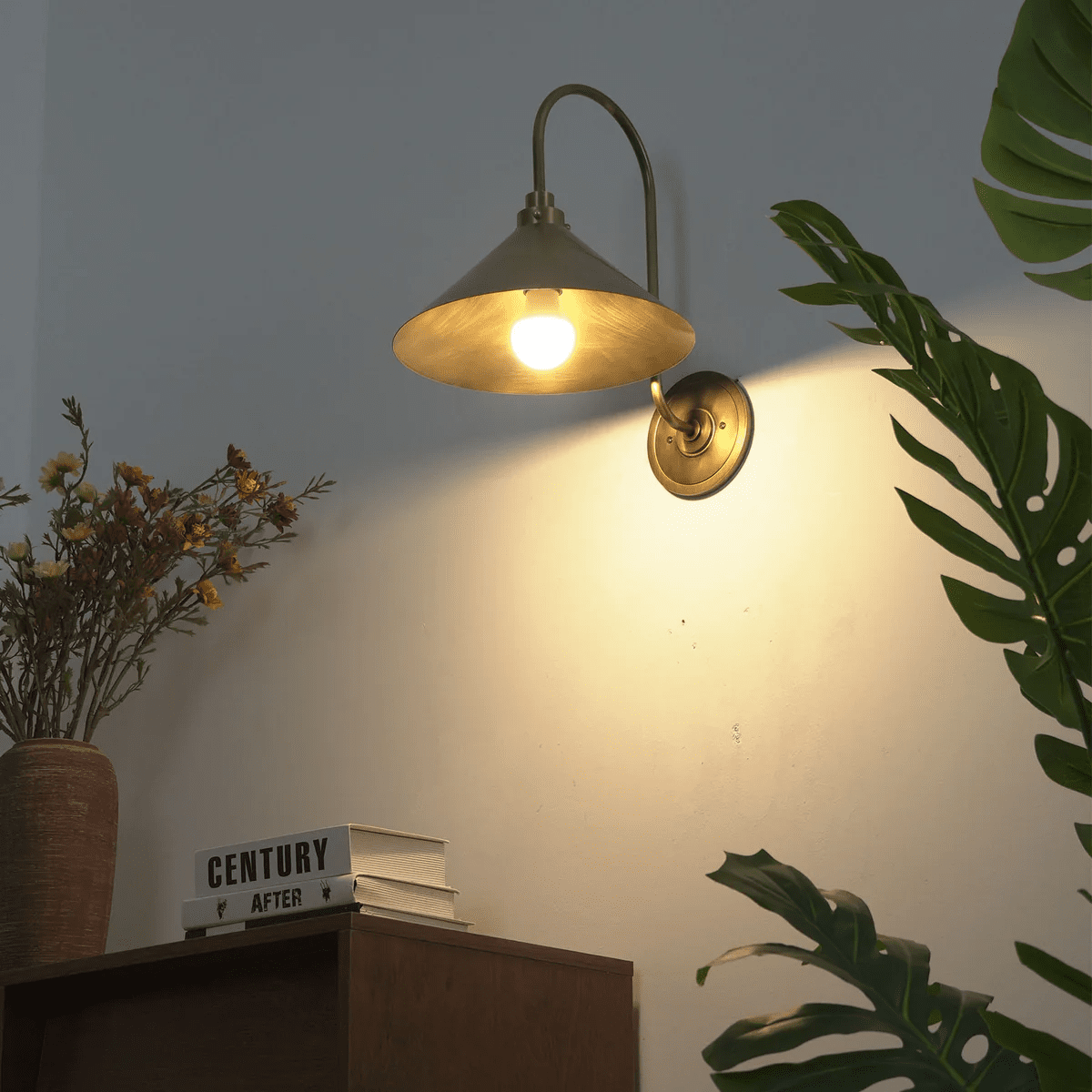 Alessia Cone Wall Sconce in Antique Brass for Modern Interiors