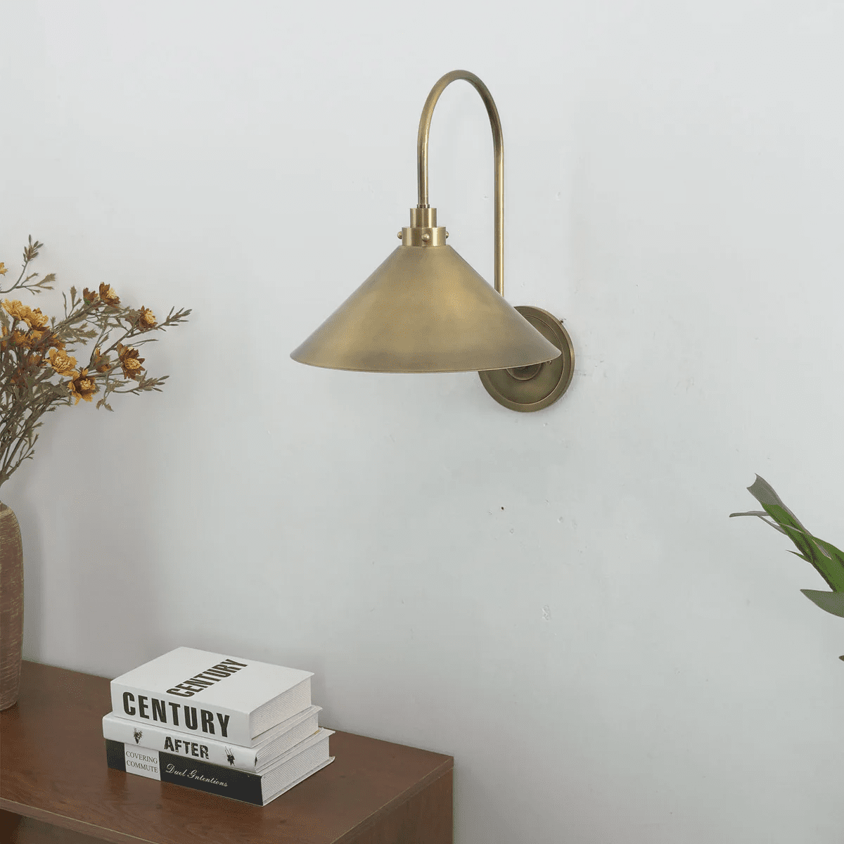 Alessia Cone Wall Sconce in Antique Brass for Modern Interiors