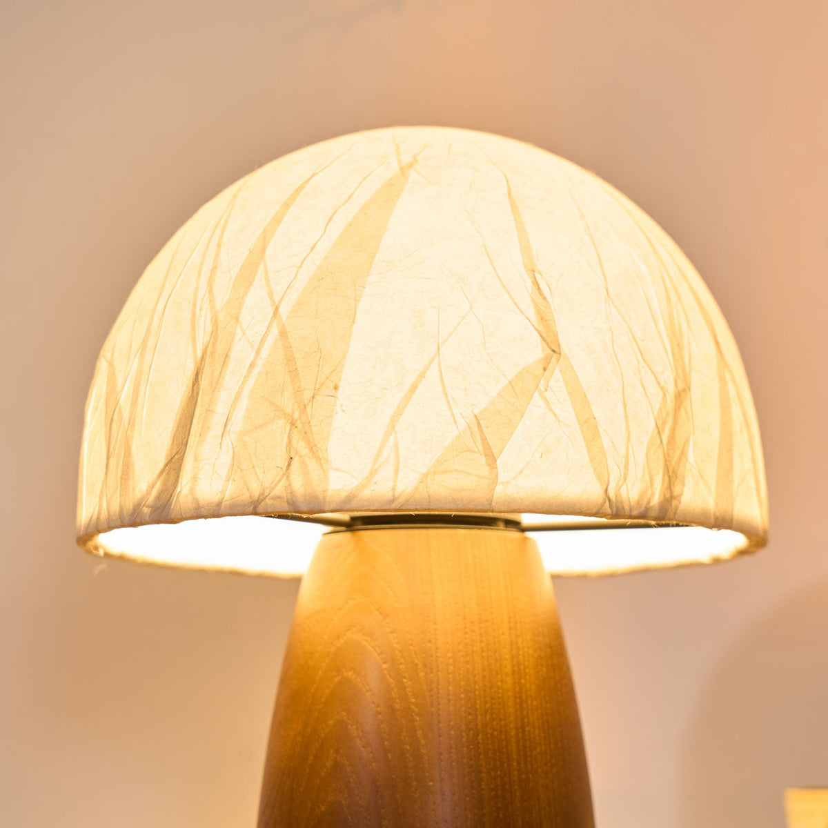 Myco Mushroom Table Lamp with Walnut Wood Base and LED