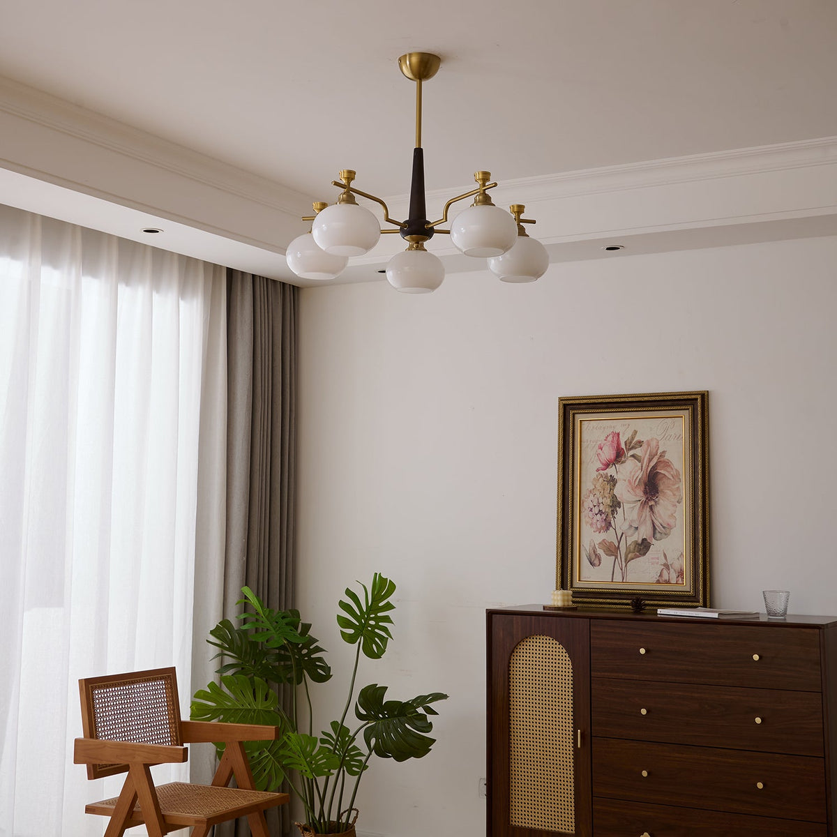 Alistair Sphere Chandelier — Modern Gold & Glass Pendant Light